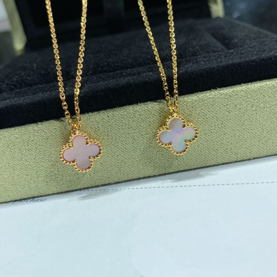 [Amore]CLOVER 9.5MM PINK MOTHER OF PEARL SINGLE FLOWER NECKLACE