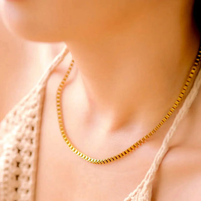 [Amore]Danica Box Chain Gold Necklace