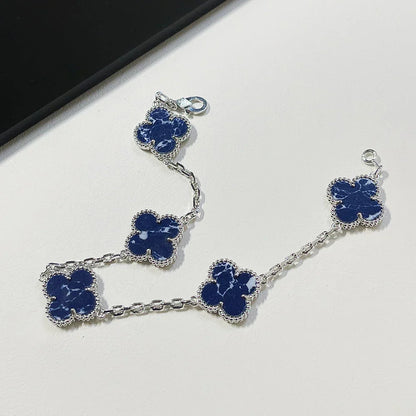 [Amore]LUCKY CLOVER 5-MOTIF BRACELET - PIETERSITE COLLECTION