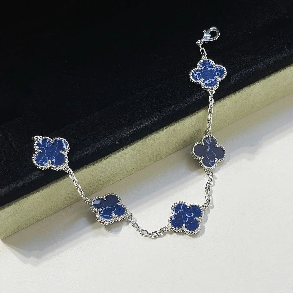 [Amore]LUCKY CLOVER 5-MOTIF BRACELET - PIETERSITE COLLECTION