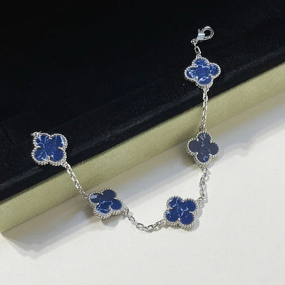 [Amore]LUCKY CLOVER 5-MOTIF BRACELET - PIETERSITE COLLECTION