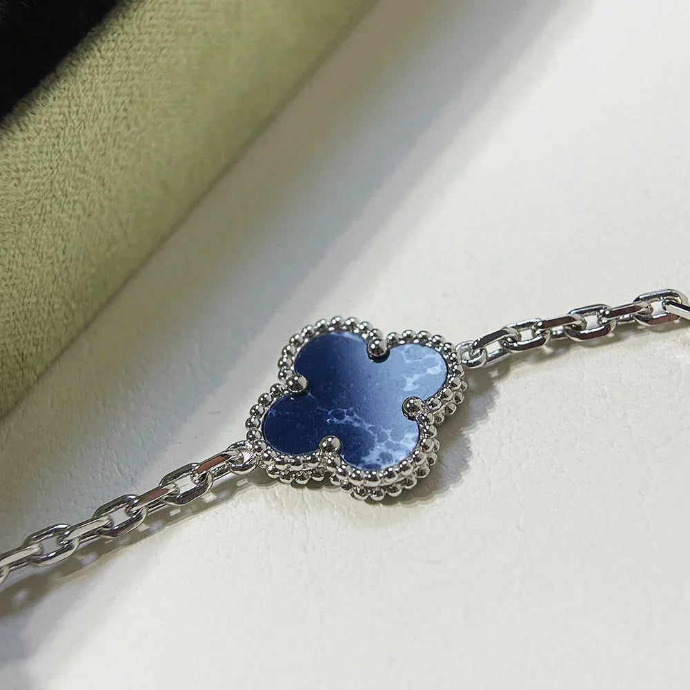 [Amore]LUCKY CLOVER 5-MOTIF BRACELET - PIETERSITE COLLECTION