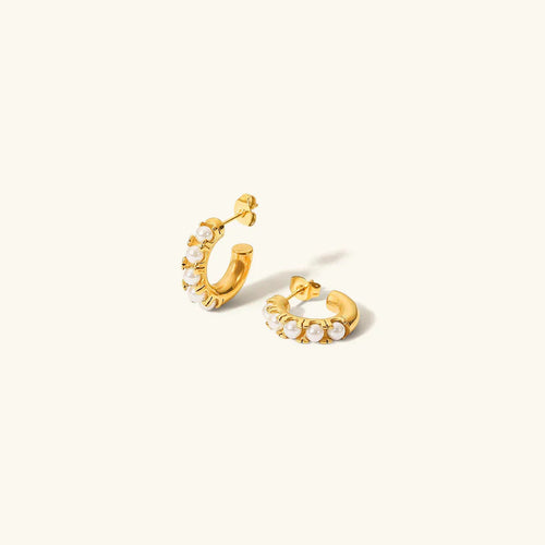 [Amore]Irene Pearl Hoop Earrings