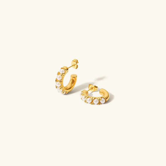 [Amore]Irene Pearl Hoop Earrings