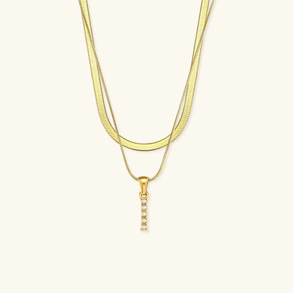 [Amore]Fiona Layered Gold Initial Letter Necklace