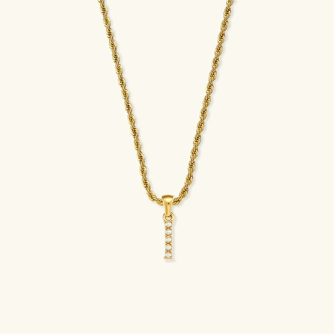 [Amore]Elodie Initial Letter Pearl Necklace