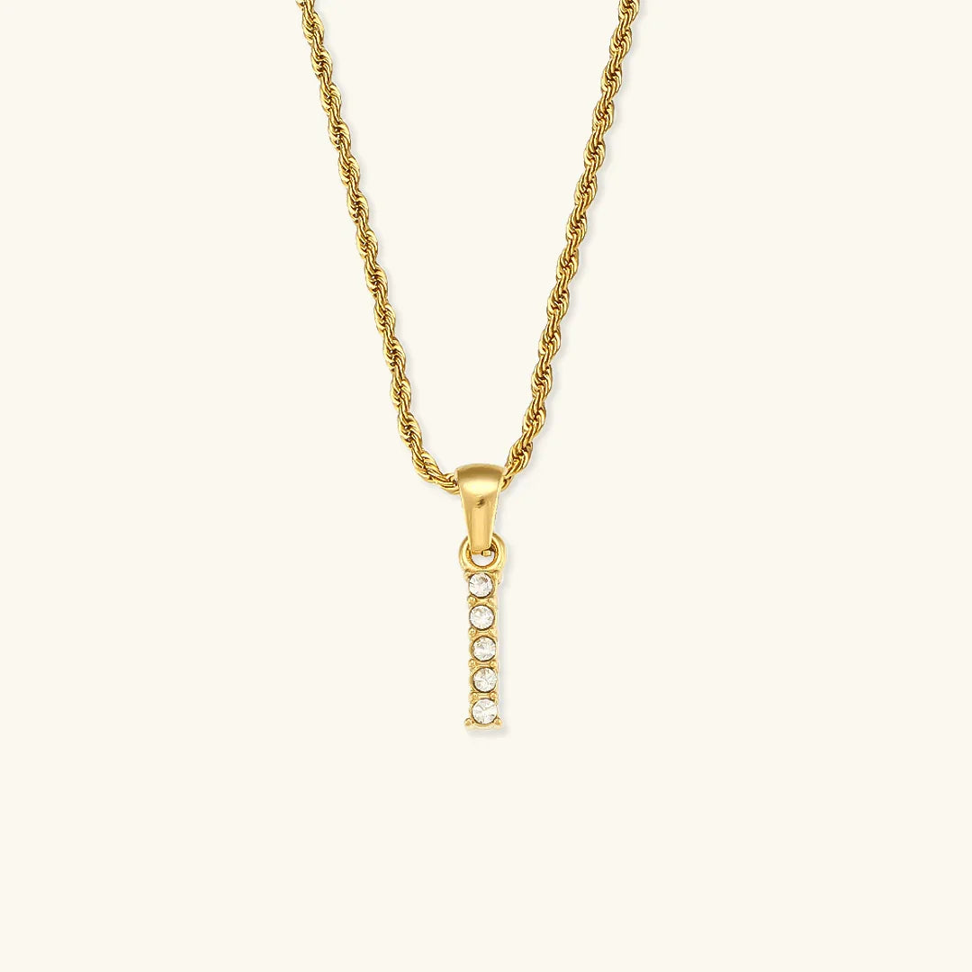 [Amore]Maeve Letter Initial Diamond Necklace