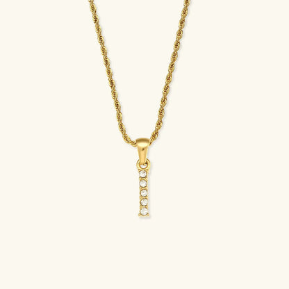 [Amore]Maeve Letter Initial Diamond Necklace