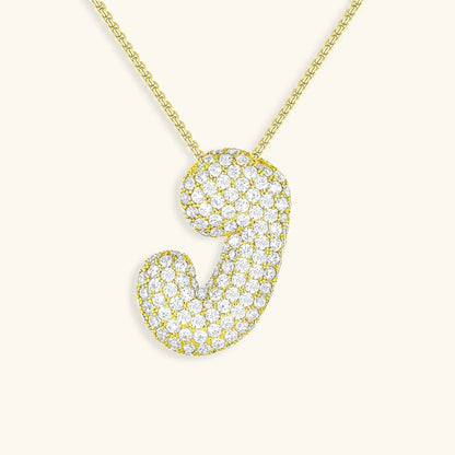 [Amore]Bubble Initial Diamond Necklace