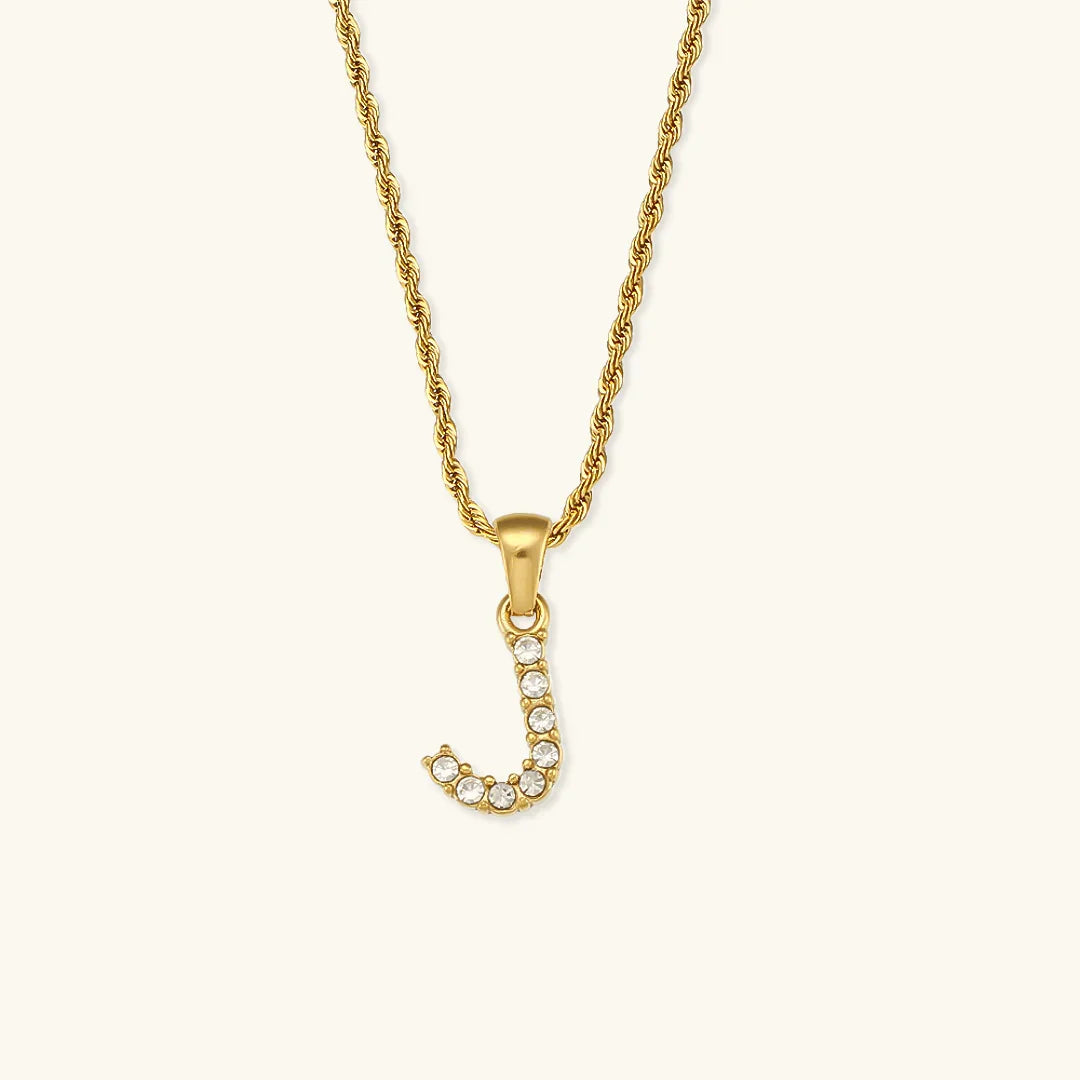 [Amore]Maeve Letter Initial Diamond Necklace