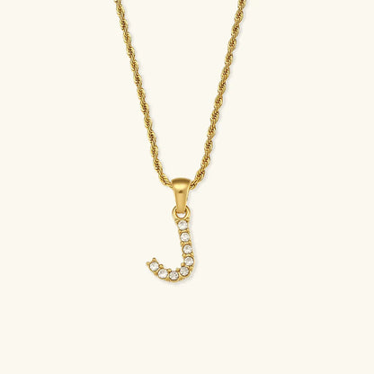 [Amore]Maeve Letter Initial Diamond Necklace