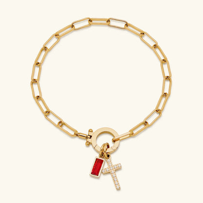 [Amore]Annabella Birthstone Cross Bracelet
