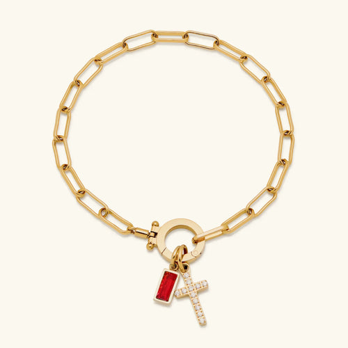 [Amore]Annabella Birthstone Cross Bracelet