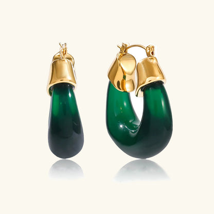 [Amore]Leighton Chunky Enamel Hoops