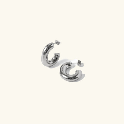 [Amore]Alera Silver Hoops