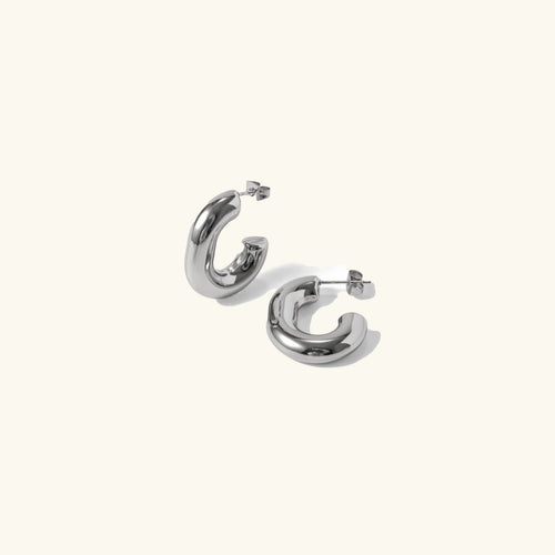 [Amore]Alera Silver Hoops