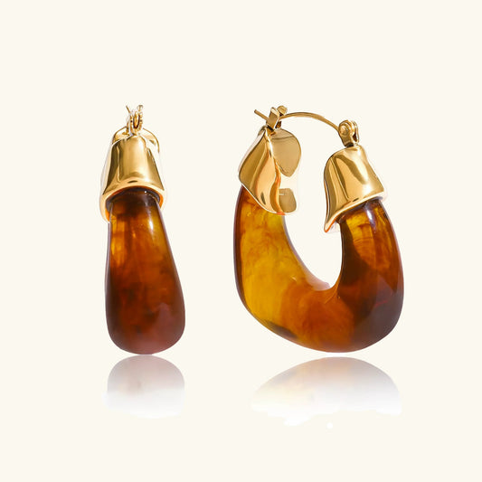 [Amore]Leighton Chunky Enamel Hoops