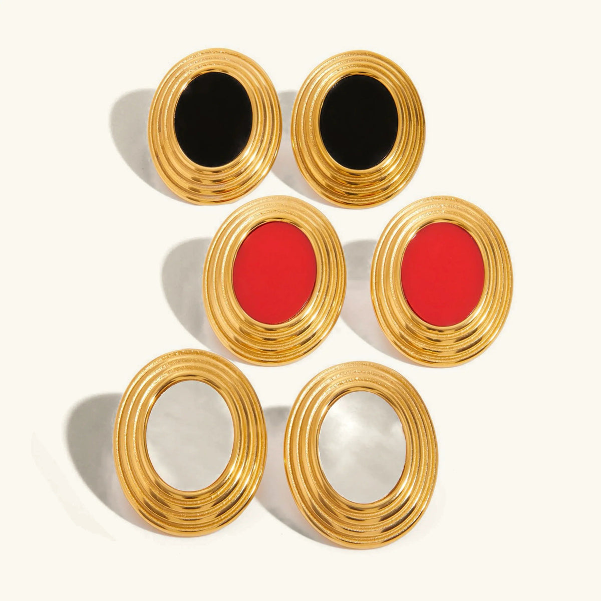 [Amore]Ruthie Gold Enamel Earrings