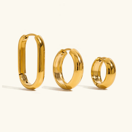 [Amore]Clarabelle Staple Gold Hoops Bundle