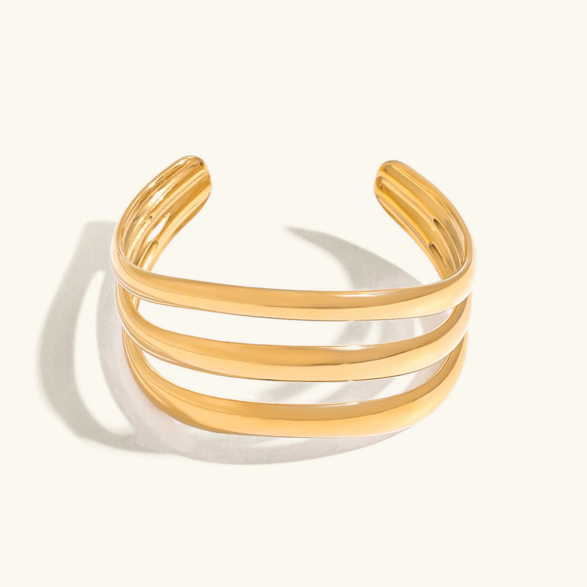 [Amore]Meredith Triple Layer Gold Bangle