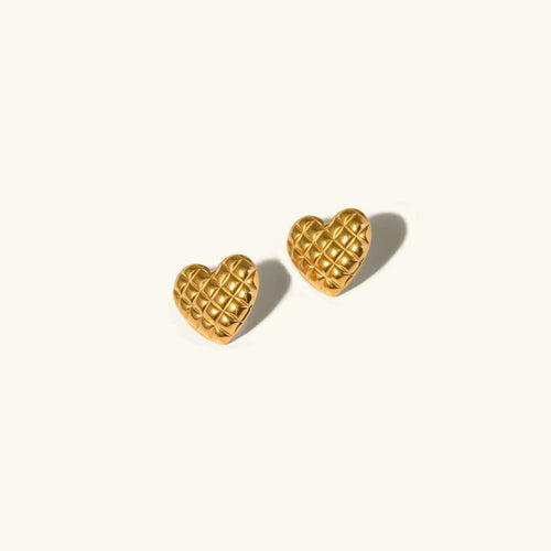 [Amore]Irina Gold Heart Earrings