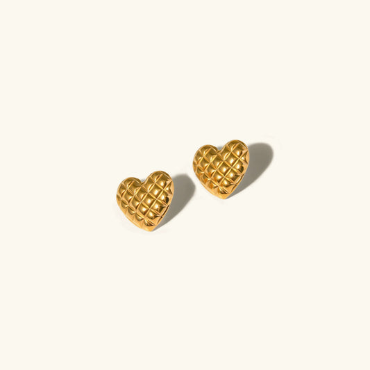 [Amore]Irina Gold Heart Earrings