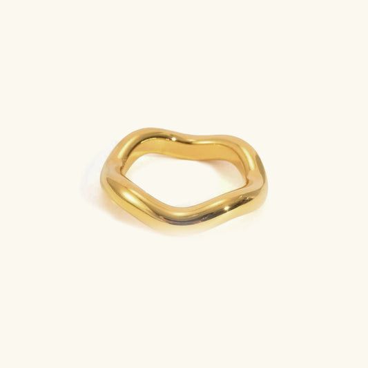[Amore]Lunaria Gold Wave Ring