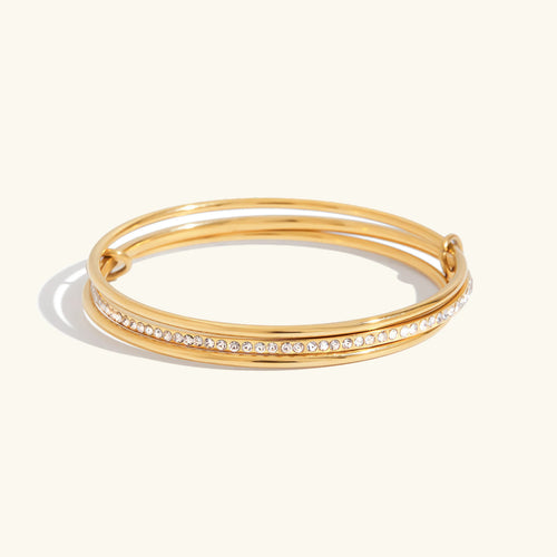 [Amore]Quinley Stacked Diamond Bracelet