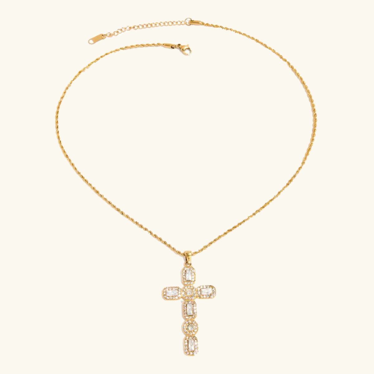 [Amore]Evangelina Diamond Cross Necklace