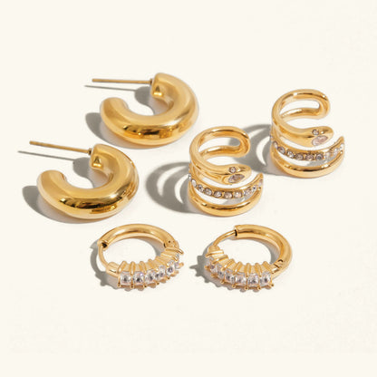 [Amore]Orielle Staple Gold Earrings Bundle
