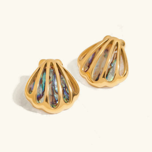 [Amore]Nixie Gold Seashell Earrings