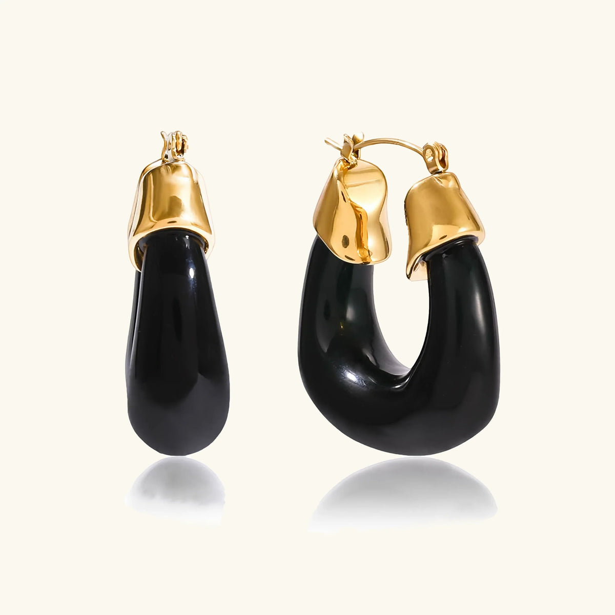 [Amore]Leighton Chunky Enamel Hoops
