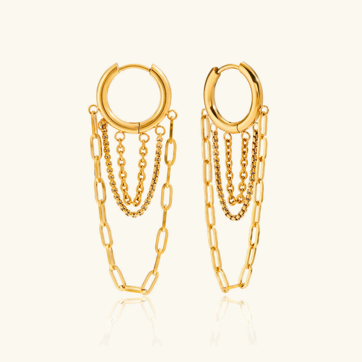 [Amore]Alaina Link Chain Hoops