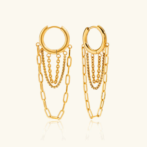 [Amore]Alaina Link Chain Hoops