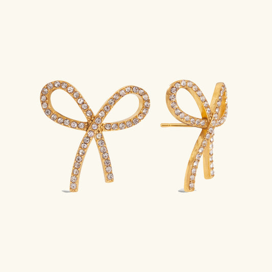 [Amore]Dannah Diamond Bow Tie Earrings