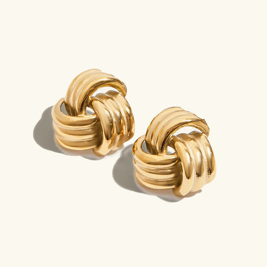 [Amore]Avielle Chunky Gold Knot Earrings