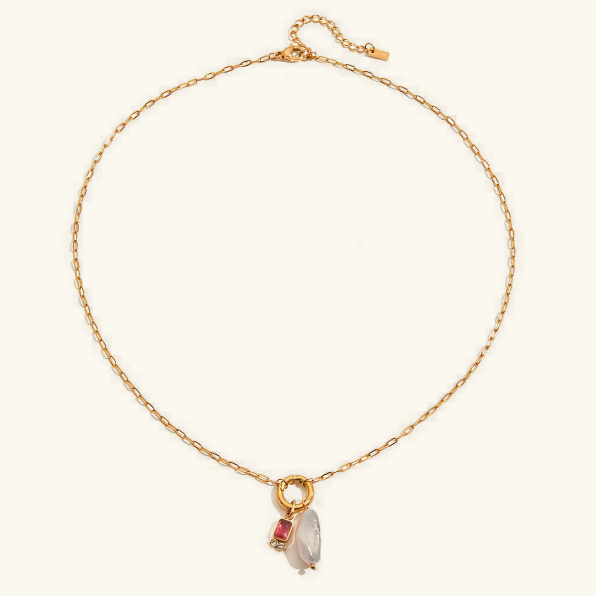 [Amore]Caitlin Birthstone Pearl Necklace