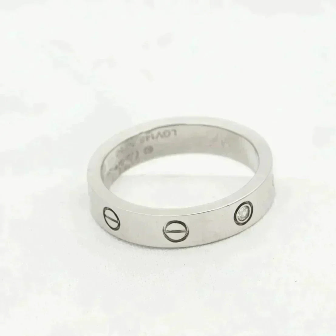 [Amore]LOVE RING 4MM 1 DIAMOND SILVER