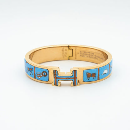 [Amore]H PINK GOLD BRACELET BLUE CERAMIC