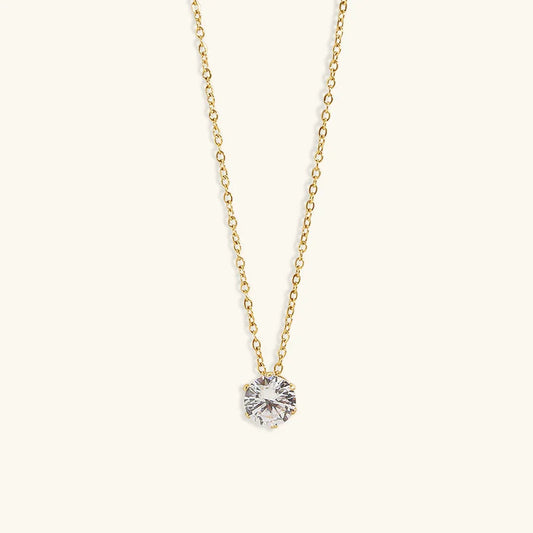 [Amore]Kyla Solitaire Gold Necklace