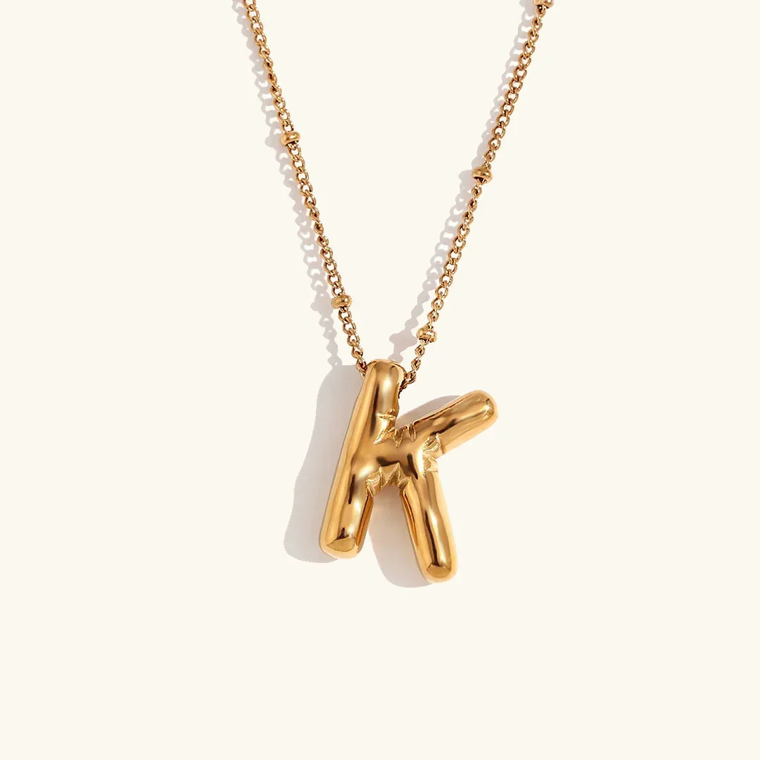 [Amore]Balloon Gold Initial Necklace