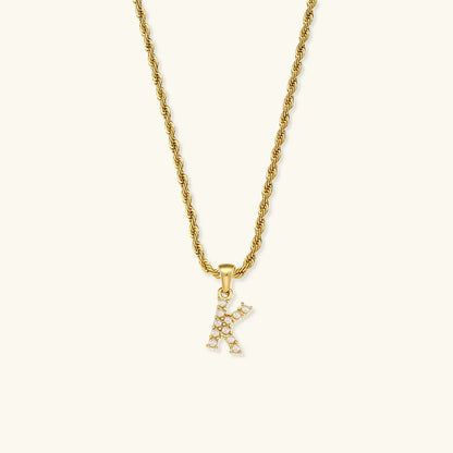 [Amore]Elodie Initial Letter Pearl Necklace