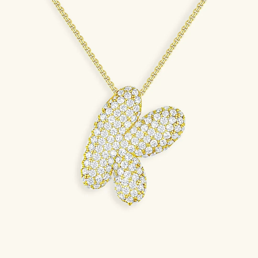 [Amore]Bubble Initial Diamond Necklace