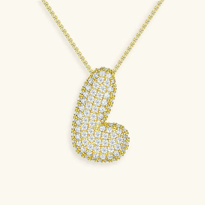 [Amore]Bubble Initial Diamond Necklace