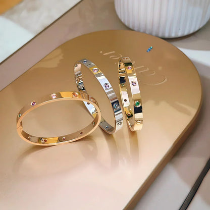 [Amore]Classic 6.1mm Love Bracelet 10-Diamond Multicolor