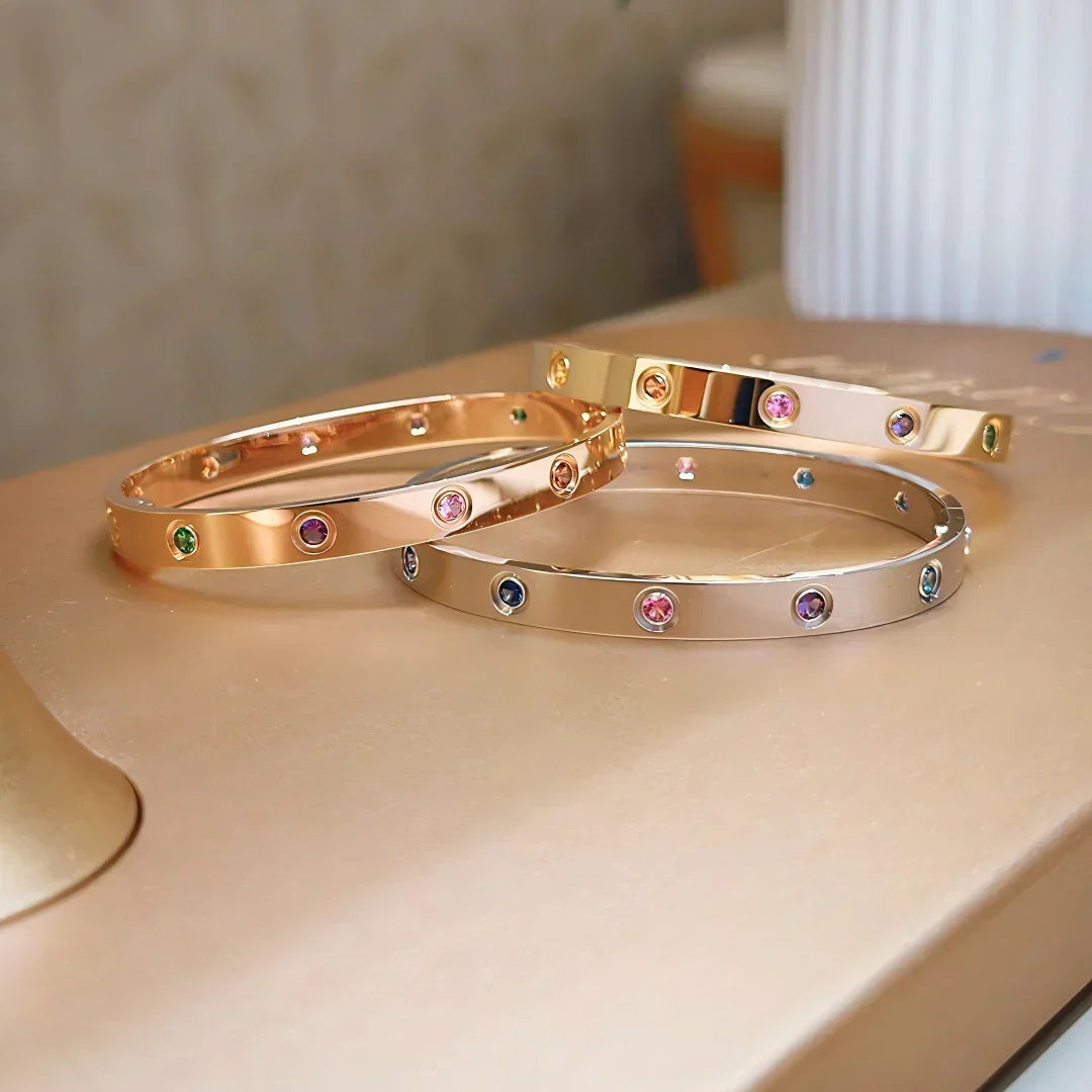 [Amore]Classic 6.1mm Love Bracelet 10-Diamond Multicolor