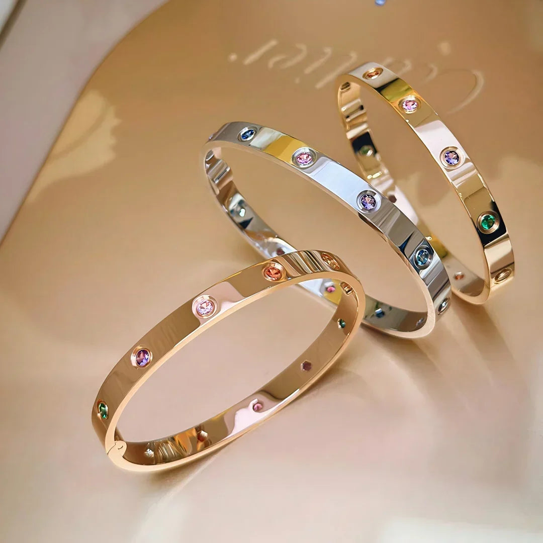 [Amore]Classic 6.1mm Love Bracelet 10-Diamond Multicolor