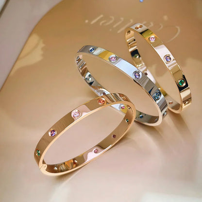[Amore]Classic 6.1mm Love Bracelet 10-Diamond Multicolor