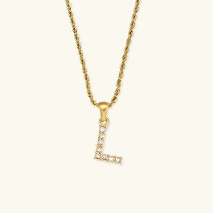 [Amore]Maeve Letter Initial Diamond Necklace