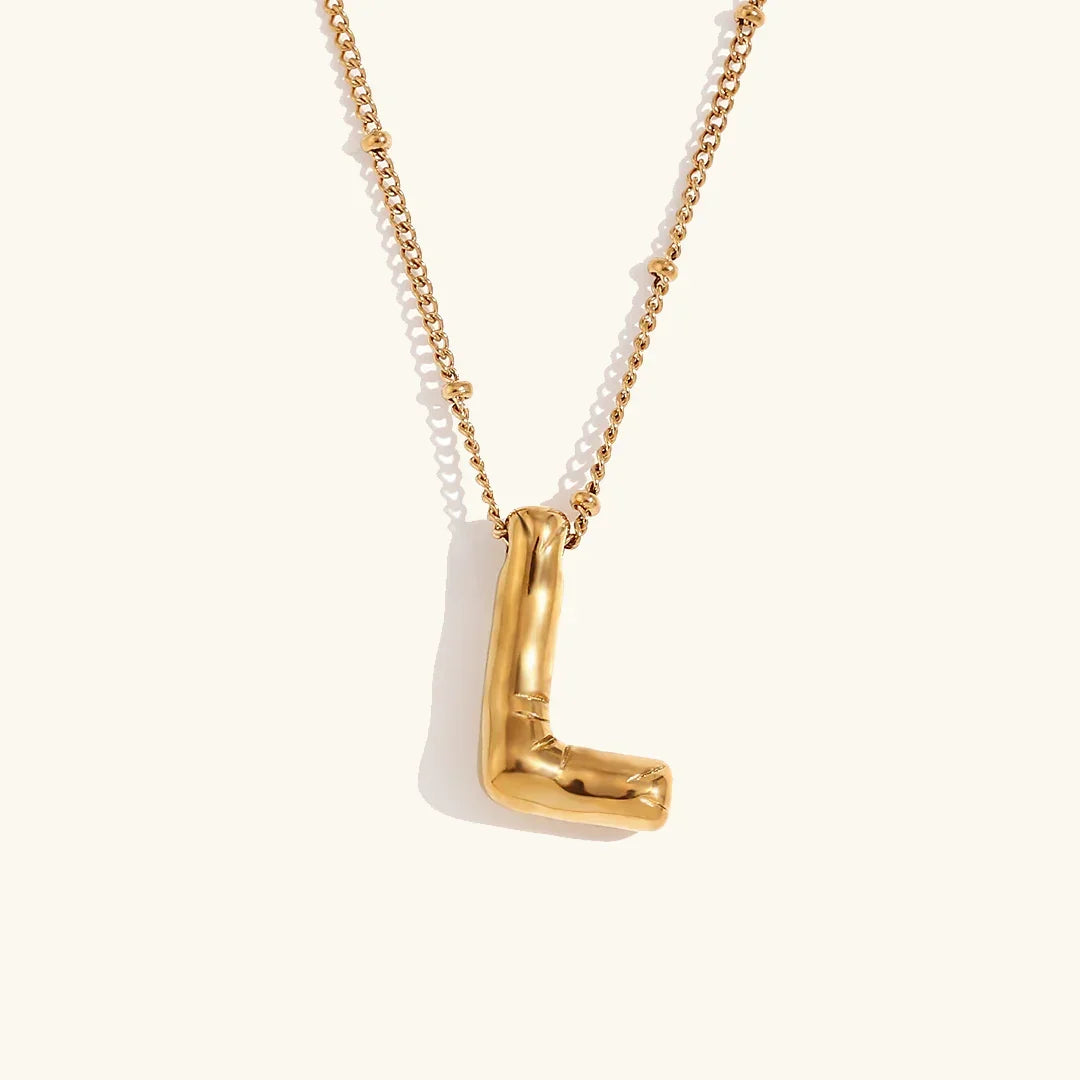 [Amore]Balloon Gold Initial Necklace